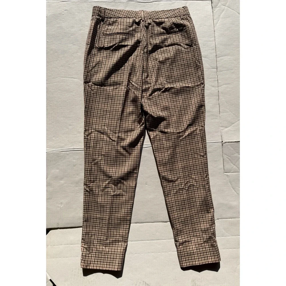 Scotch & Soda Women's Lowry Brown Plaid Straight Pants 29W29L NWT Anthropologie - Picture 4 of 9